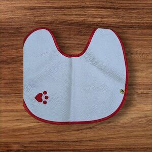 Reversible Build-A-Bear Bib With Paw‎ & Heart Print Red & White BABW